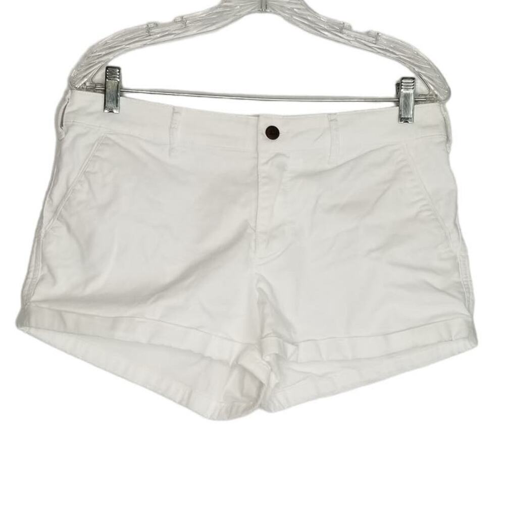 Abercrombie & Fitch Rolled Cuff White Denim Shorts, Size 30R - Picture 2 of 10